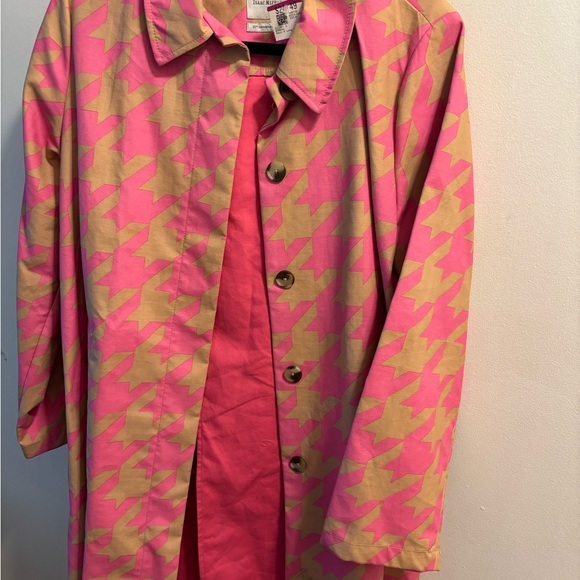 Isaac Mizrahi Pink and Tan Trench Coat - Picture 1 of 1